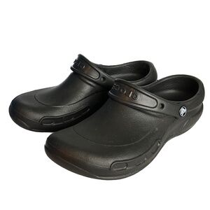 Crocs Bistro Clogs Mens 7 Women 9 Slip Resistant Work Chef Nurse Black Shoes